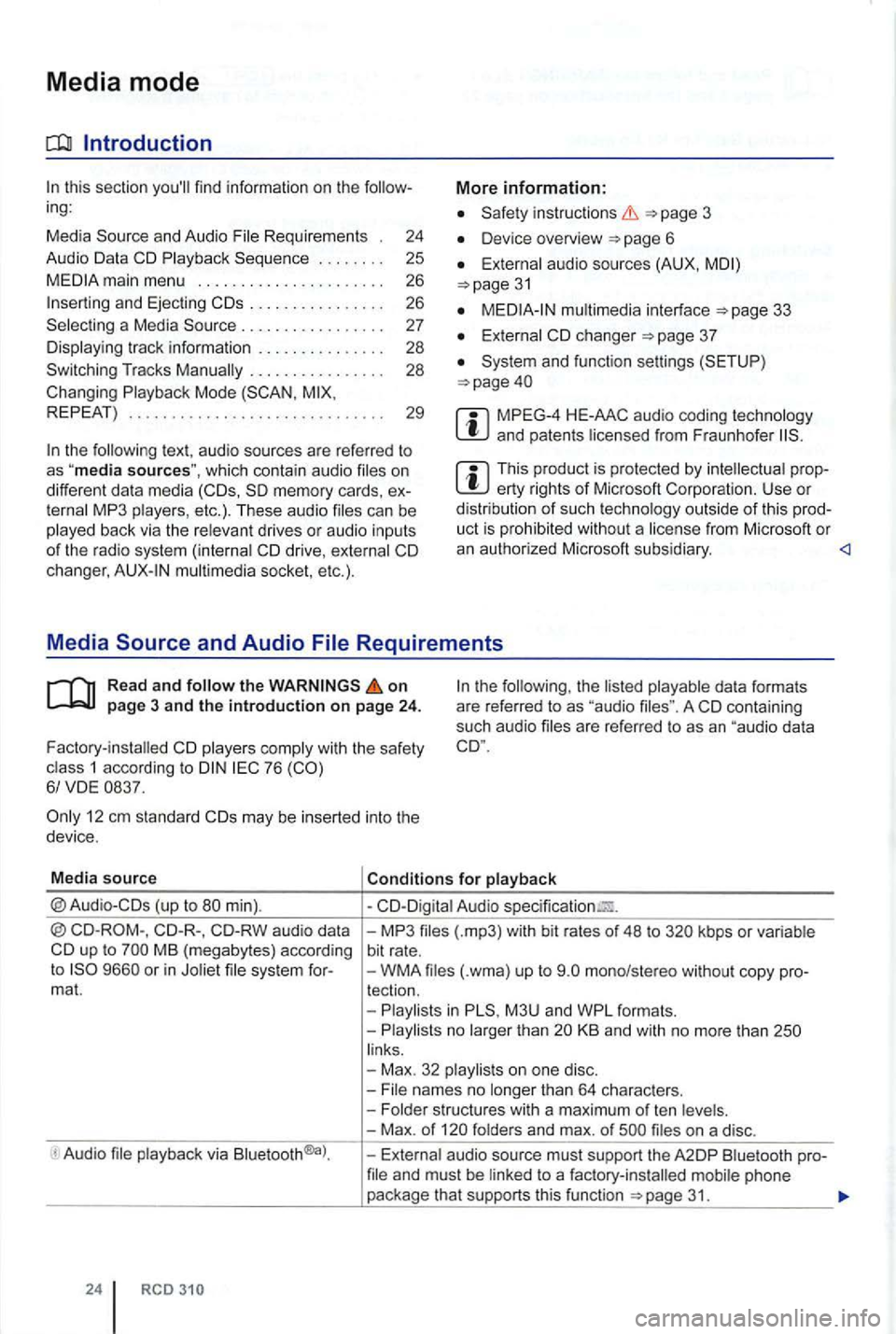 VOLKSWAGEN GOLF PLUS 2006  Owners Manual Media mode 
main menu  . .  . .  . . . . . .  . .  . .  . . .  . .  26 
. . . . . .  . . . .  . . .  . . .  26 
. . .  . . . . .  . . . . . . . .  28 
Changing  Playback Mode 
REPEAT)  . . . . . . . .
