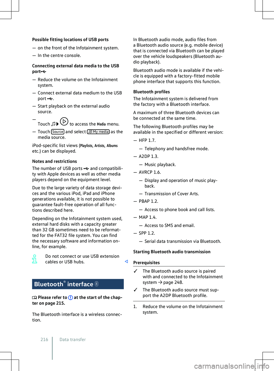 VOLKSWAGEN ID.5 2022  Owners Manual Possible fitting locations of USB ports
