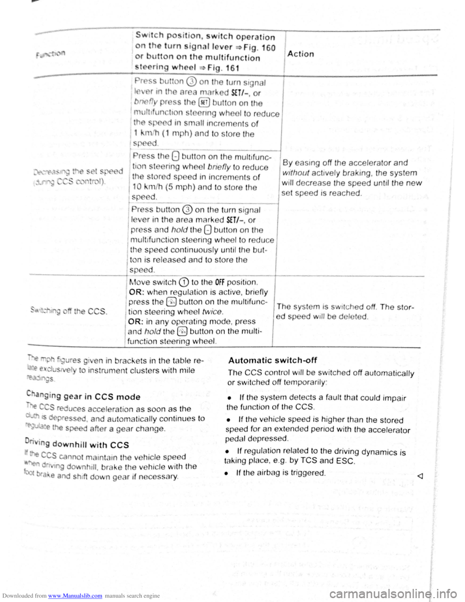 VOLKSWAGEN SCIROCCO 2009 Owners Manual Downloaded from www.Manualslib.com manuals search engine Swttch po ition, w itch operation
on the turn ignallover ~Fig. 160
or utton on tho multifunction
to ring wheel Fig . 16 1
Pr ss utton 0 on VOLKSWAGEN SCIROCCO 2009 Owners Manual Downloaded from www.Manualslib.com manuals search engine Swttch po ition, w itch operation
on the turn ignallover ~Fig. 160
or utton on tho multifunction
to ring wheel Fig . 16 1
Pr ss utton 0 on