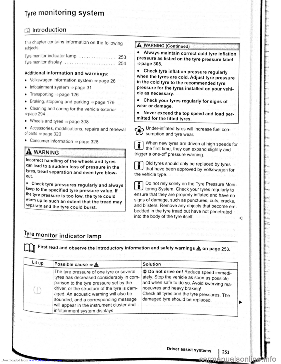 VOLKSWAGEN SCIROCCO 2008  Owners Manual Downloaded from www.Manualslib.com manuals search engine Tyre monitoring system 
Introduction 
Th1s ct1,1pt r contnin s inform ation on th e follow1ng 
SlllliN~ts. 
Tymmomto r  in d1ca to r  lamp . . 
