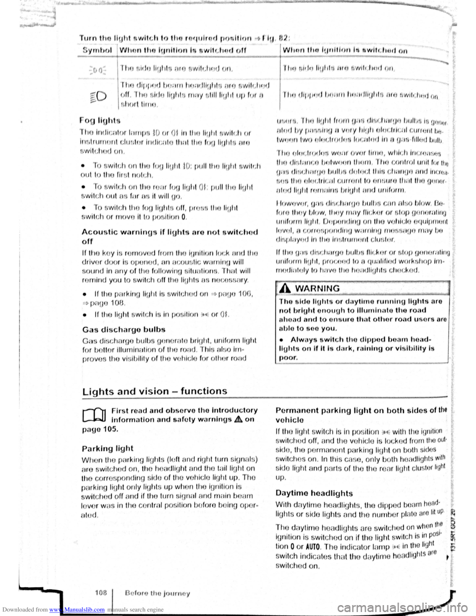 VOLKSWAGEN BEETLE 2007  Owners Manual Downloaded from www.Manualslib.com manuals search engine urn tho llo ht wit h t tll rr qulr d rH l tlon -.t Il l · U : 
ymbo l w lll .. h~tl off 
00 
-,  h fl  dlp 111Jd  bCJ:un lu,:uJiljltl JUJ wllr