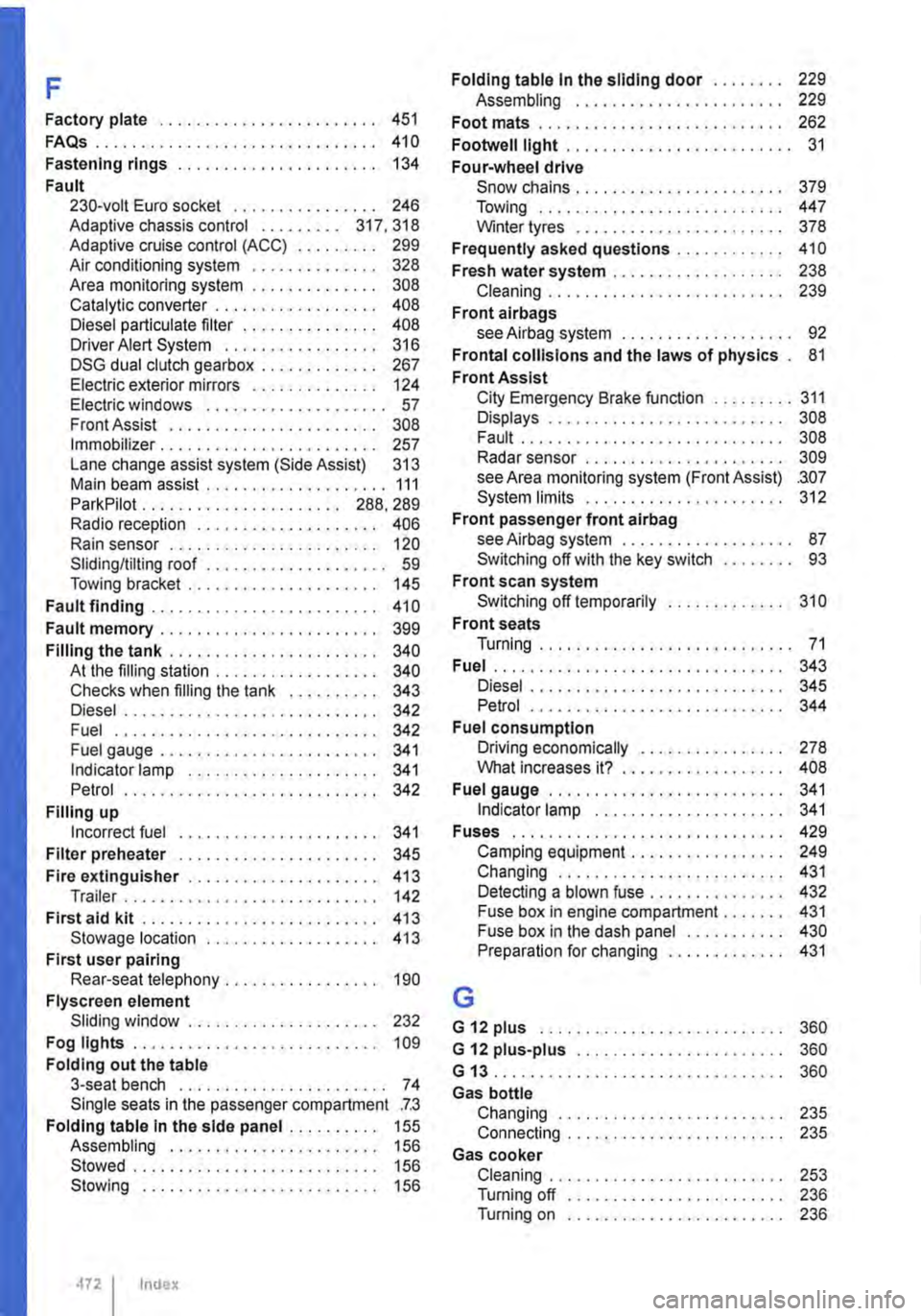 VOLKSWAGEN TRANSPORTER 2021  Owners Manual F 
Factory plate . . . . . . . . . . . . . . . . . . . . . . . . 451 
FAQs . . . . . . . . . . . . . . . . . . . . . . . . . . . . . . . 410 
Fastening rings . . . . . . . . . . . . . . . . . . • . 