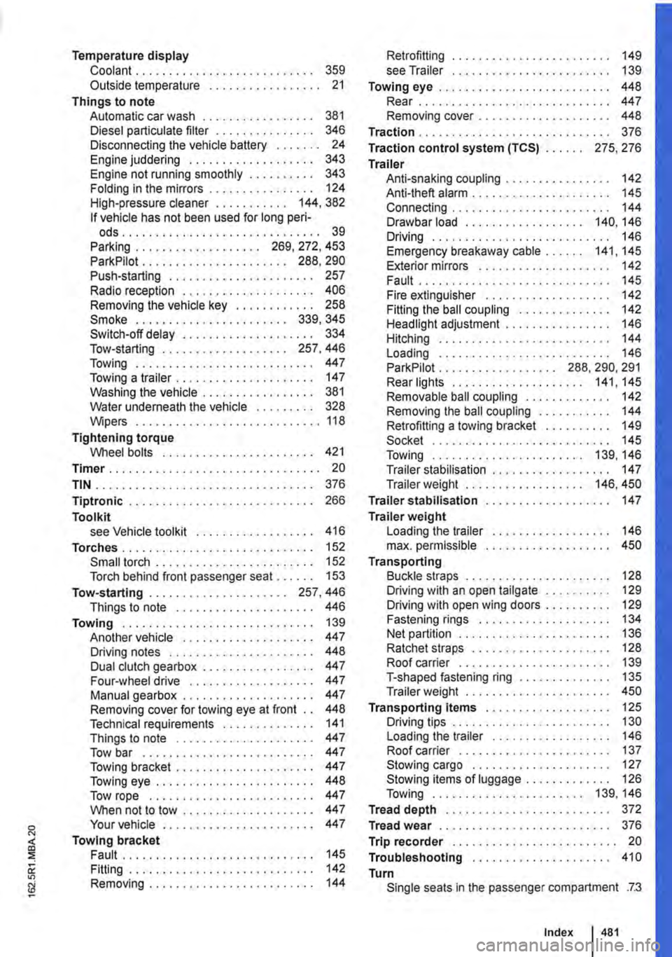 VOLKSWAGEN TRANSPORTER 2021 Owners Manual <. CD
" "
Temperature display Coolant . . . . . . . . . . . . . . . . . . . . . . . . . . . 359 Outside temperature . . . . . . . . . . . . . . . . . 21
Things to note Automatic car wash . . . . VOLKSWAGEN TRANSPORTER 2021 Owners Manual <. CD
" "
Temperature display Coolant . . . . . . . . . . . . . . . . . . . . . . . . . . . 359 Outside temperature . . . . . . . . . . . . . . . . . 21
Things to note Automatic car wash . . . .