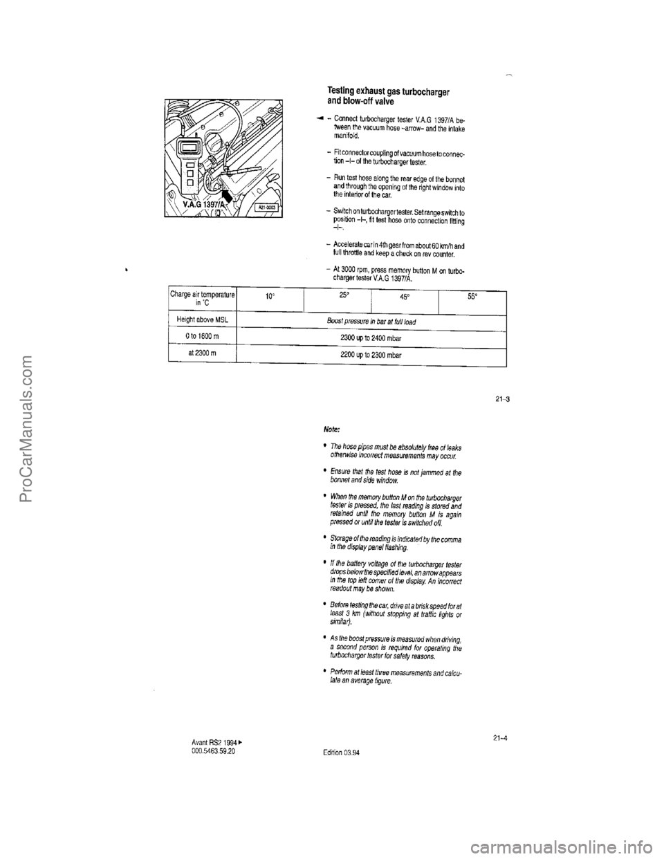 VOLKSWAGEN AVANT 1994  Workshop Manual ProCarManuals.com  