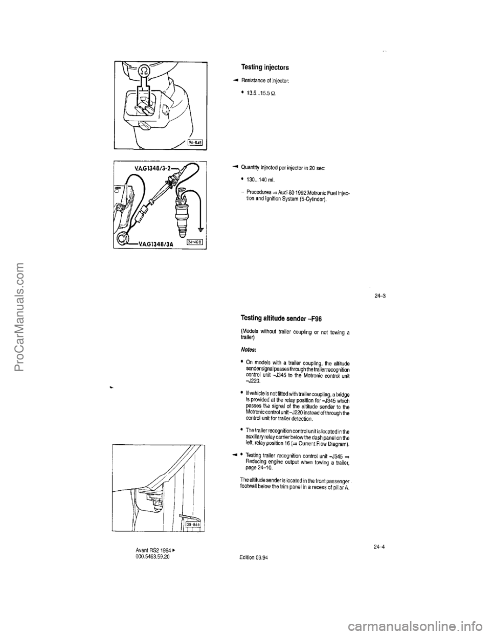VOLKSWAGEN AVANT 1994  Workshop Manual ProCarManuals.com  