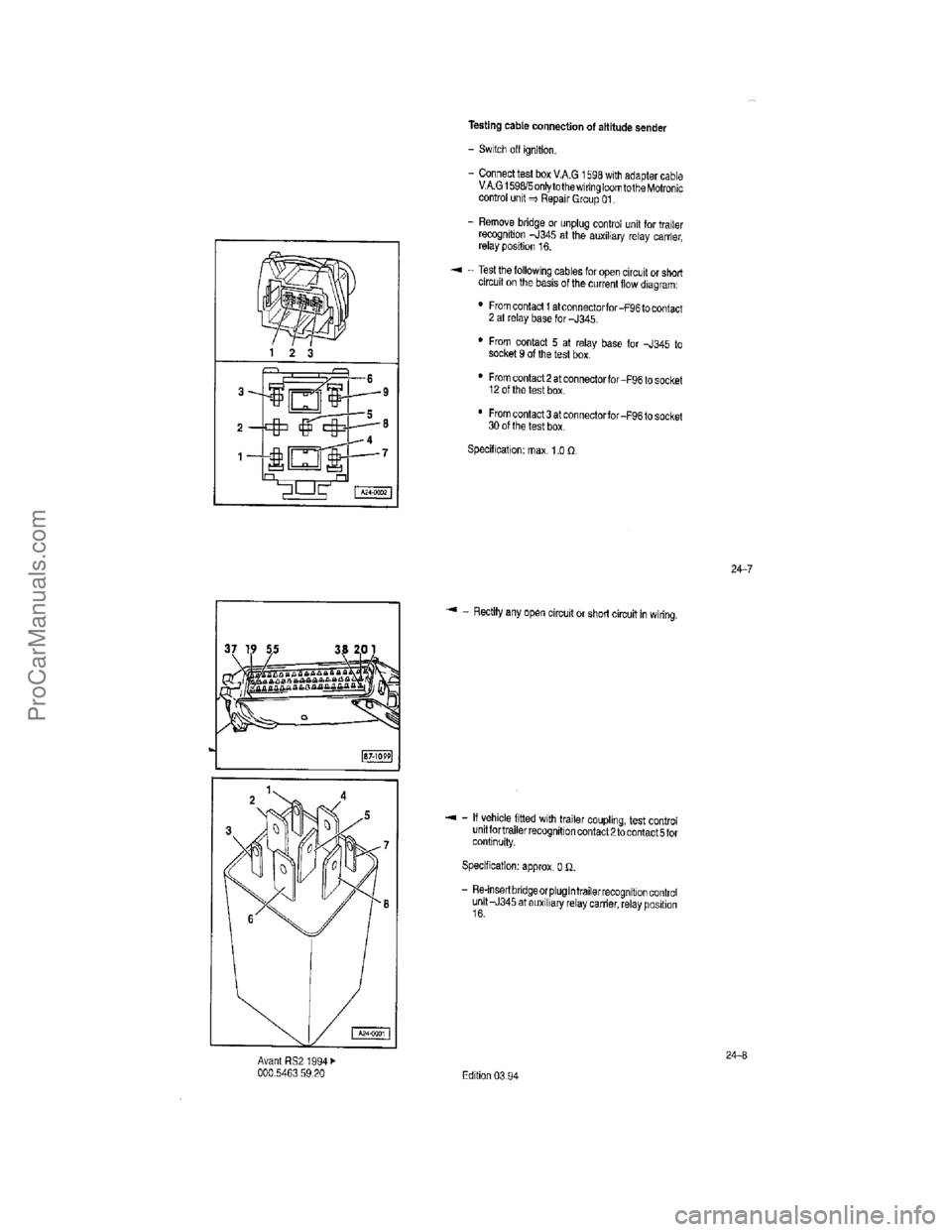 VOLKSWAGEN AVANT 1994  Workshop Manual ProCarManuals.com  