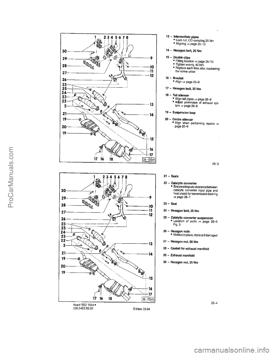 VOLKSWAGEN AVANT 1994  Workshop Manual ProCarManuals.com  