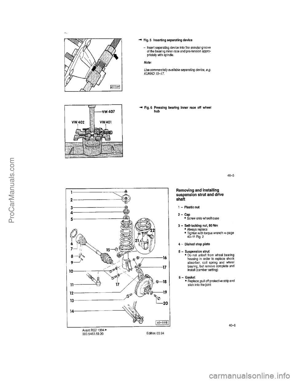 VOLKSWAGEN AVANT 1994  Workshop Manual ProCarManuals.com  