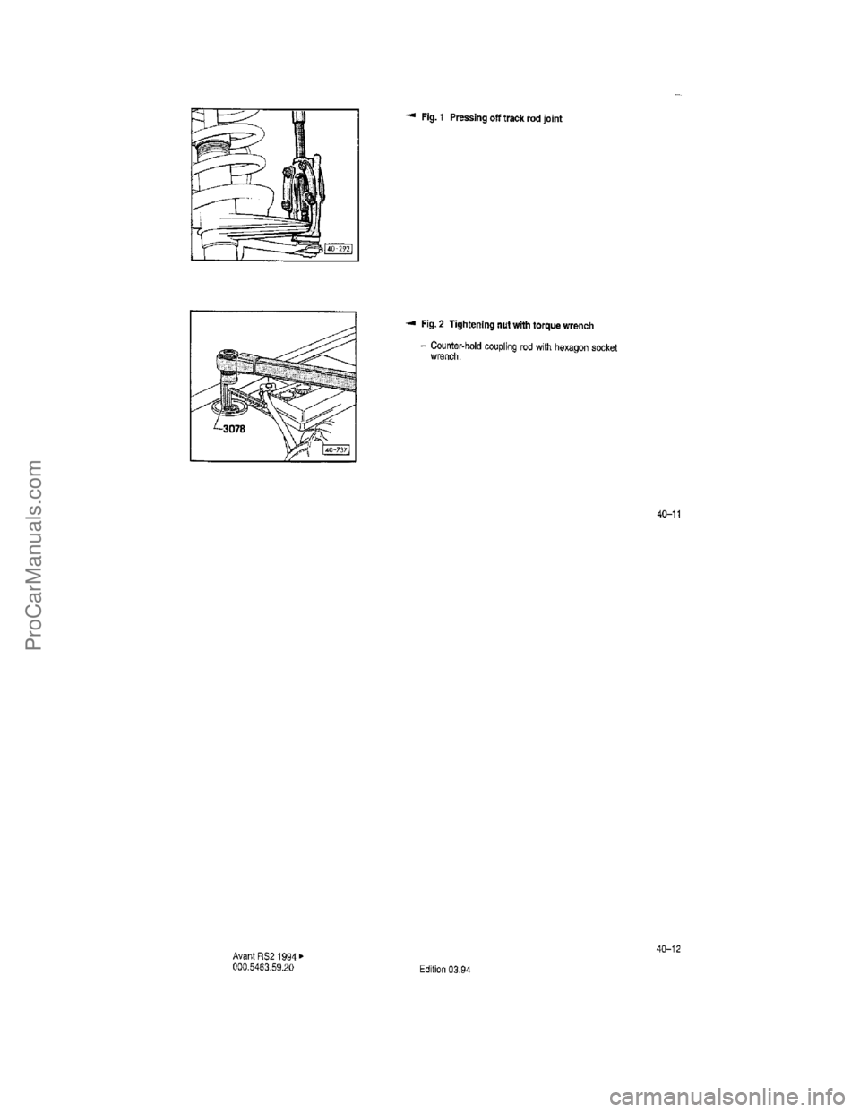 VOLKSWAGEN AVANT 1994  Workshop Manual ProCarManuals.com  