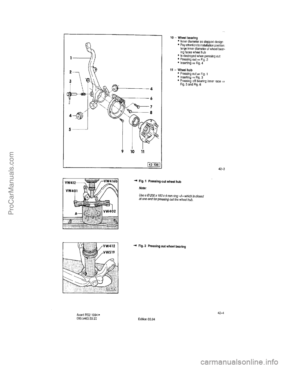 VOLKSWAGEN AVANT 1994  Workshop Manual ProCarManuals.com  