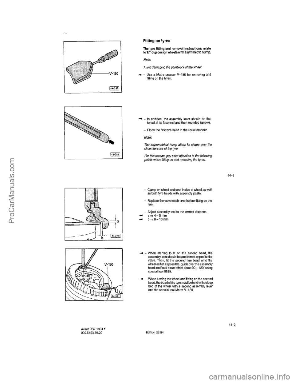 VOLKSWAGEN AVANT 1994  Workshop Manual ProCarManuals.com  