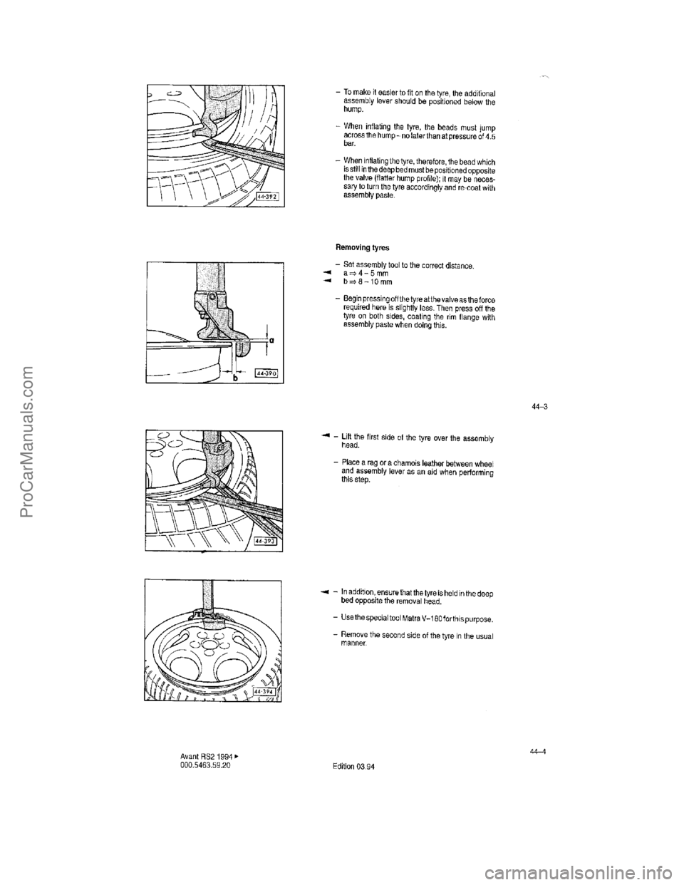 VOLKSWAGEN AVANT 1994  Workshop Manual ProCarManuals.com  