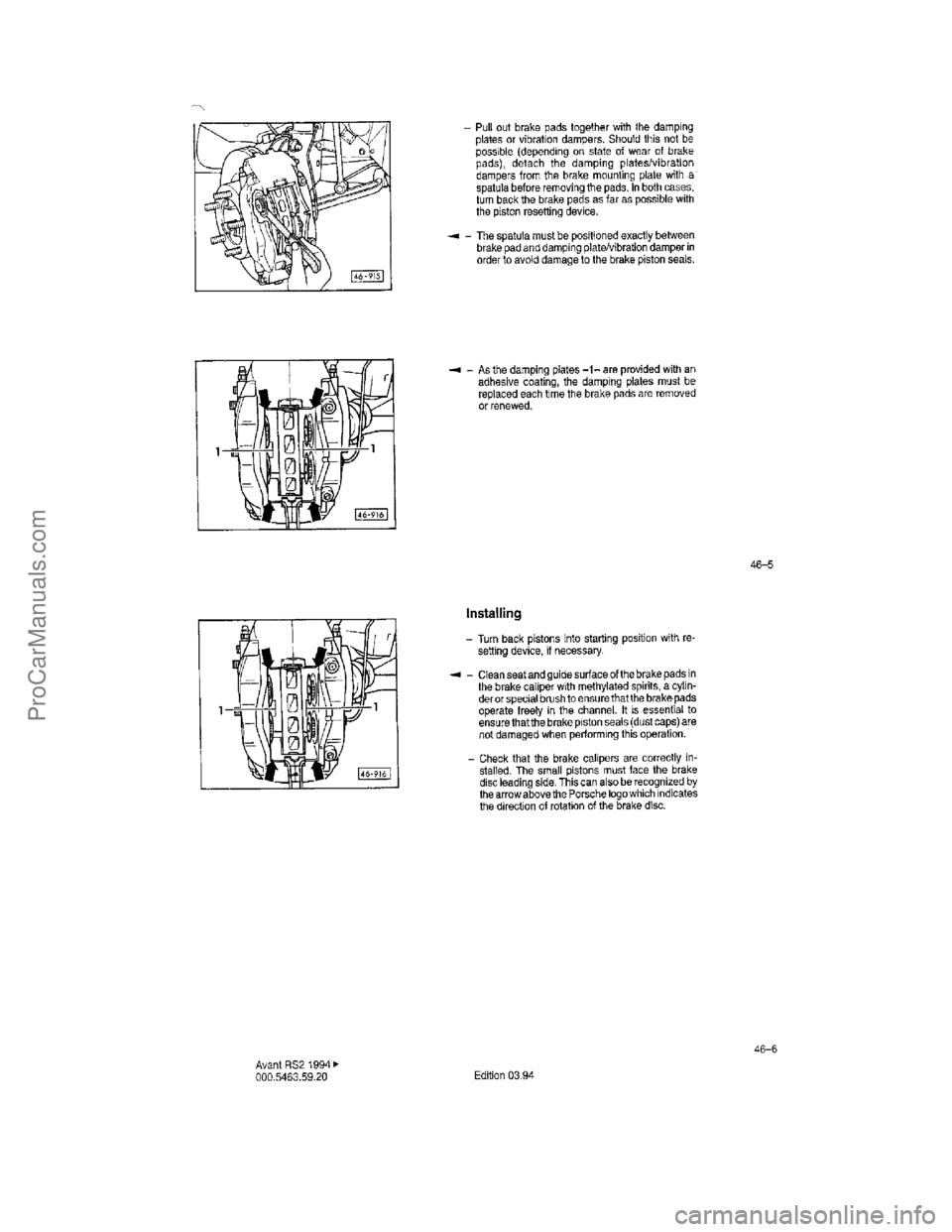 VOLKSWAGEN AVANT 1994  Workshop Manual ProCarManuals.com  