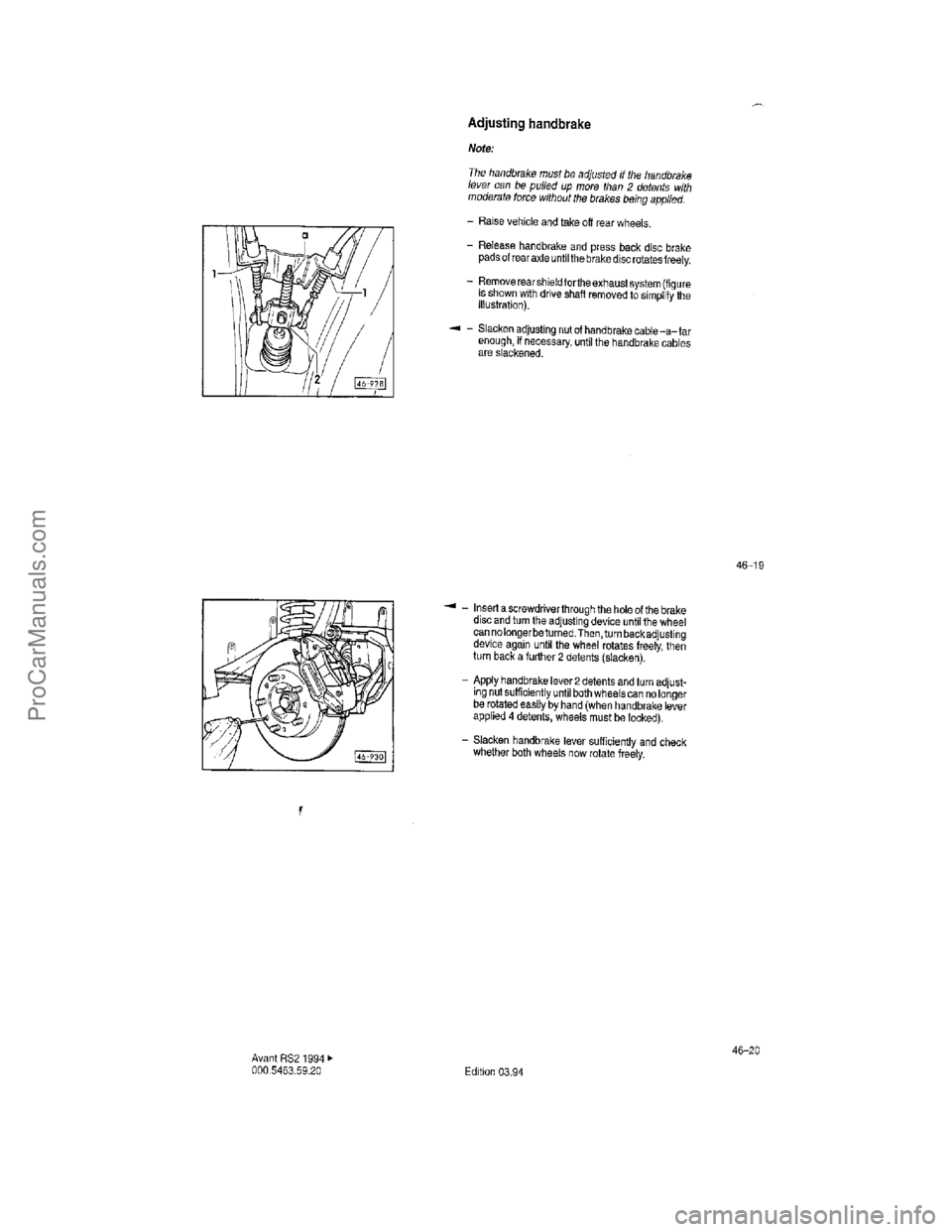 VOLKSWAGEN AVANT 1994  Workshop Manual ProCarManuals.com  