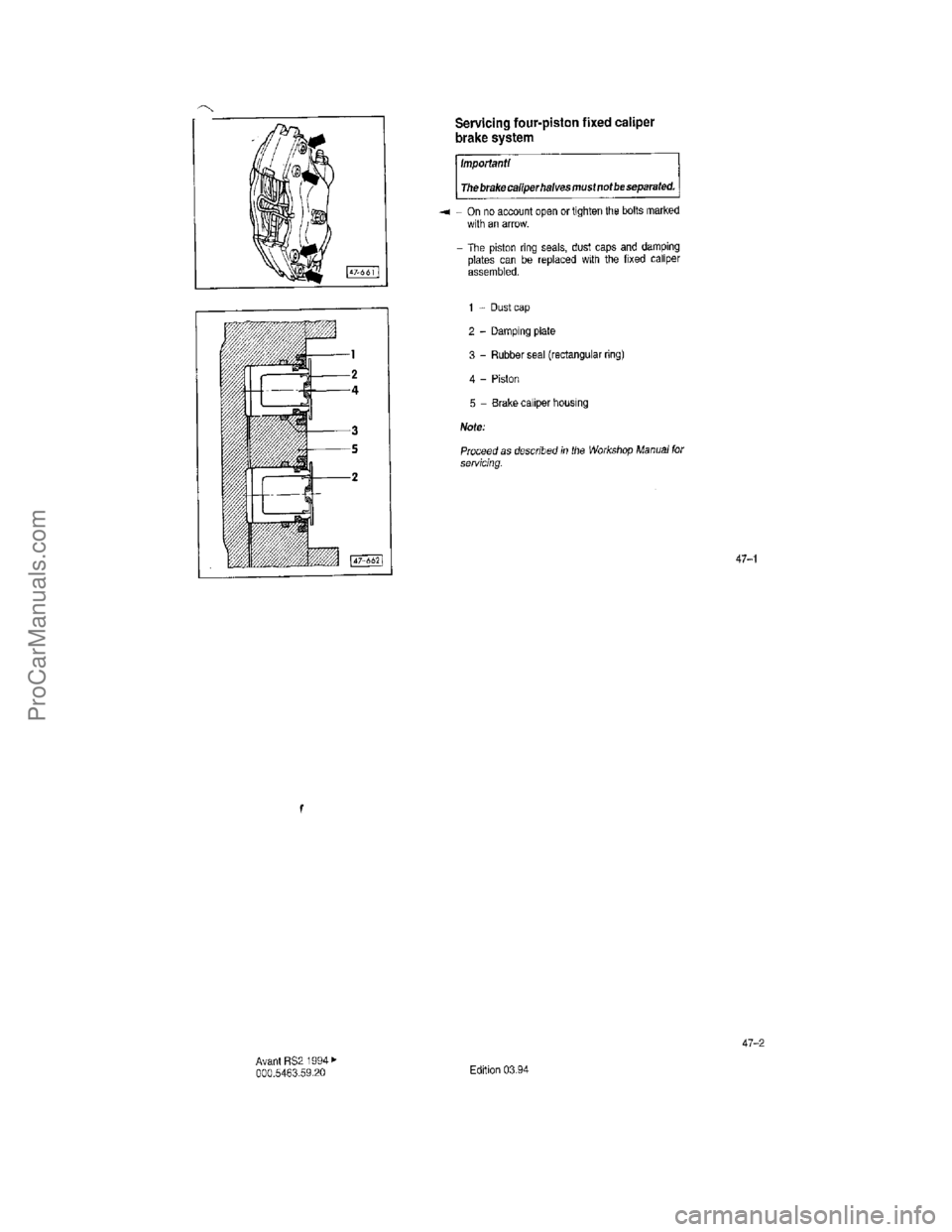 VOLKSWAGEN AVANT 1994  Workshop Manual ProCarManuals.com  