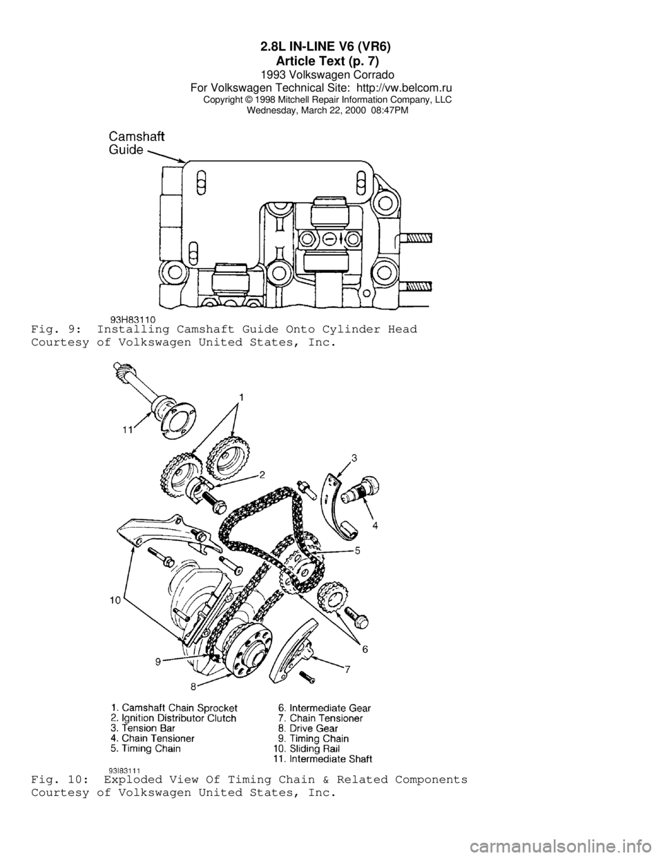 VOLKSWAGEN CORRADO 1993  Repair Manual 2.8L IN-LINE V6 (VR6) 
Article Text (p. 7)
1993 Volkswagen Corrado
For Volkswagen Technical Site:  http://vw.belcom.ru    
Copyright © 1998 Mitchell Repair Information Company, LLC
Wednesday, March 2