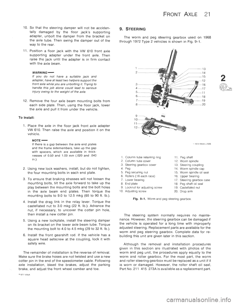 VOLKSWAGEN T2 1968  Service Manual 