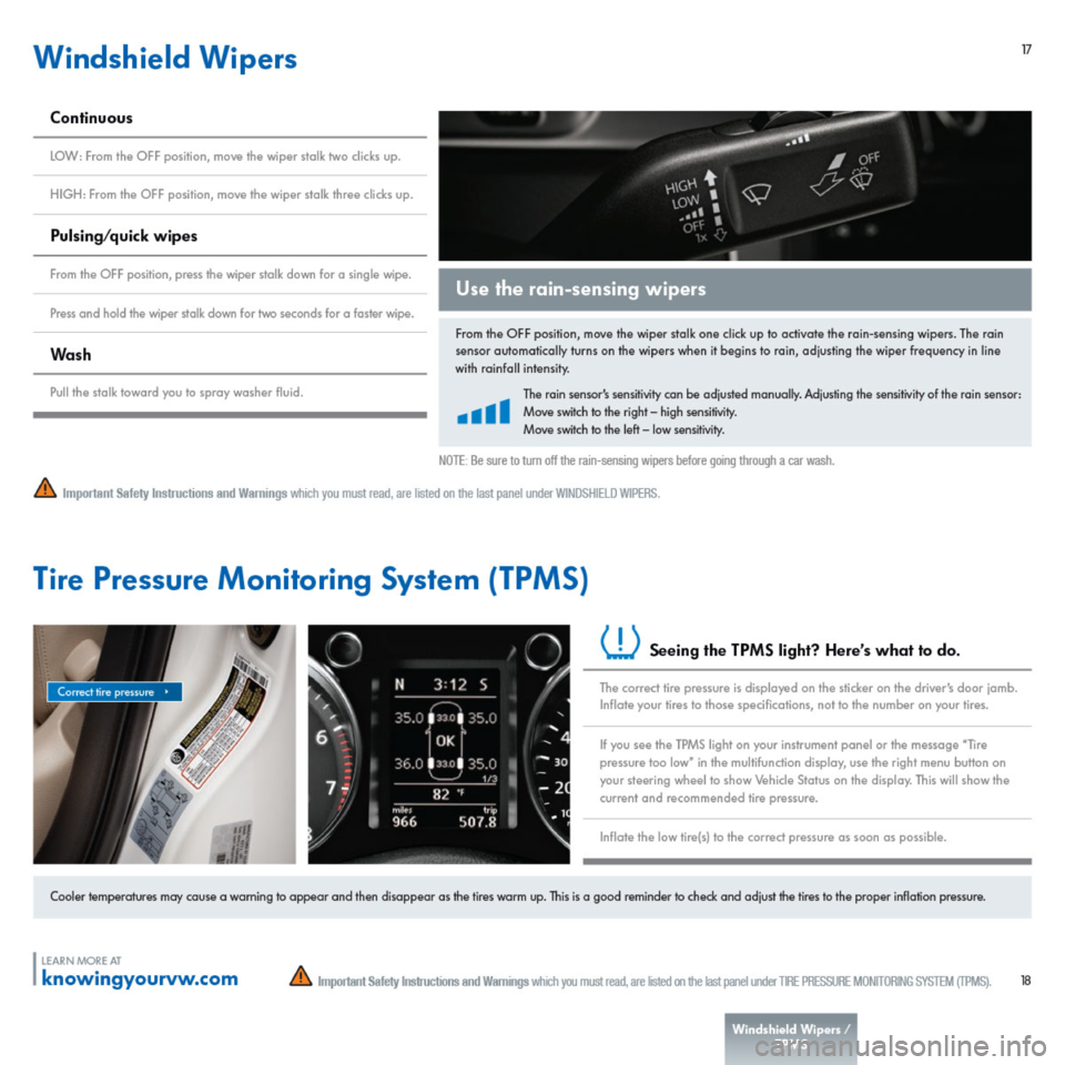 VOLKSWAGEN PASSAT CC 2014 1.G Quick Start Guide 