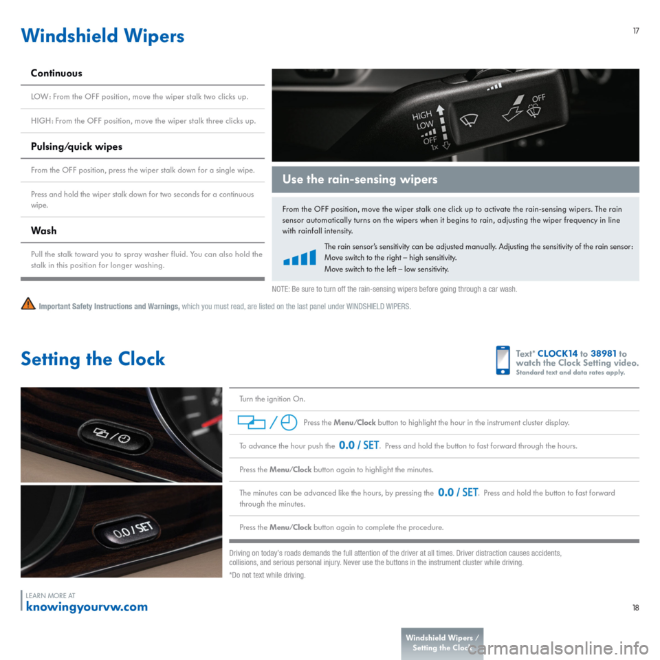 VOLKSWAGEN PASSAT CC 2015 1.G Quick Start Guide 