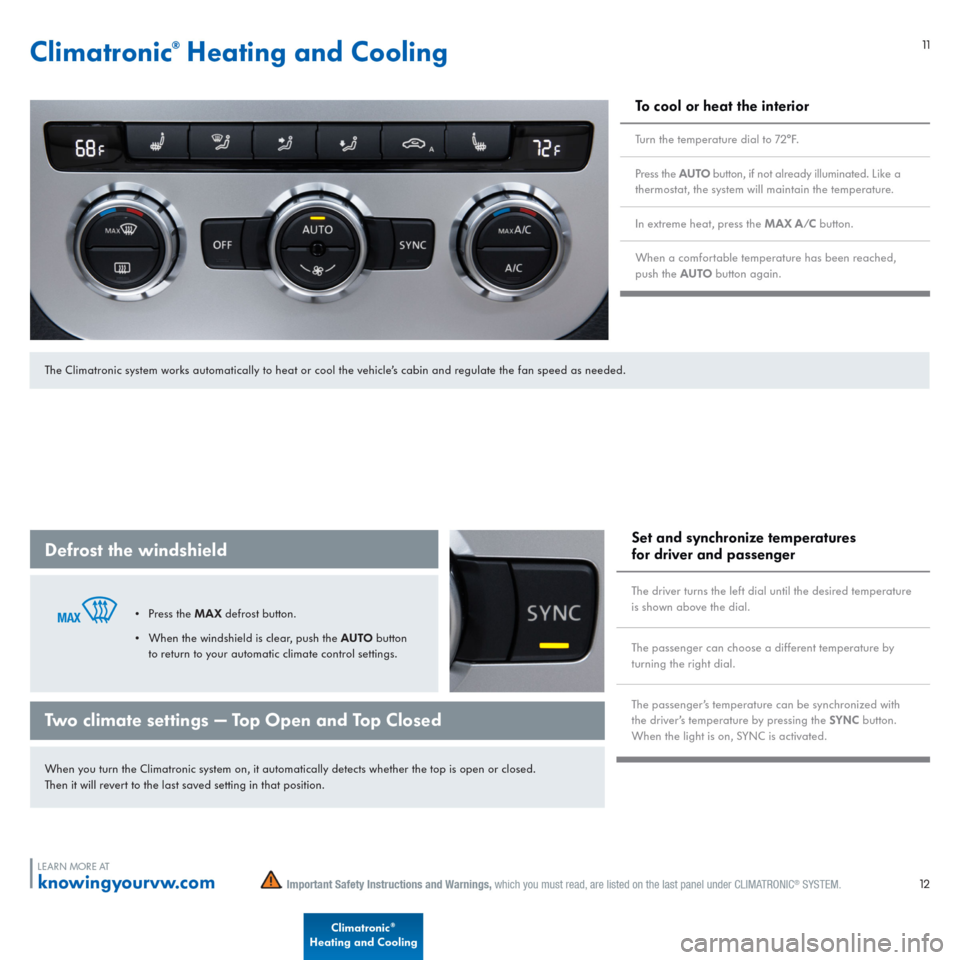 VOLKSWAGEN EOS 2015 1.G Quick Start Guide 