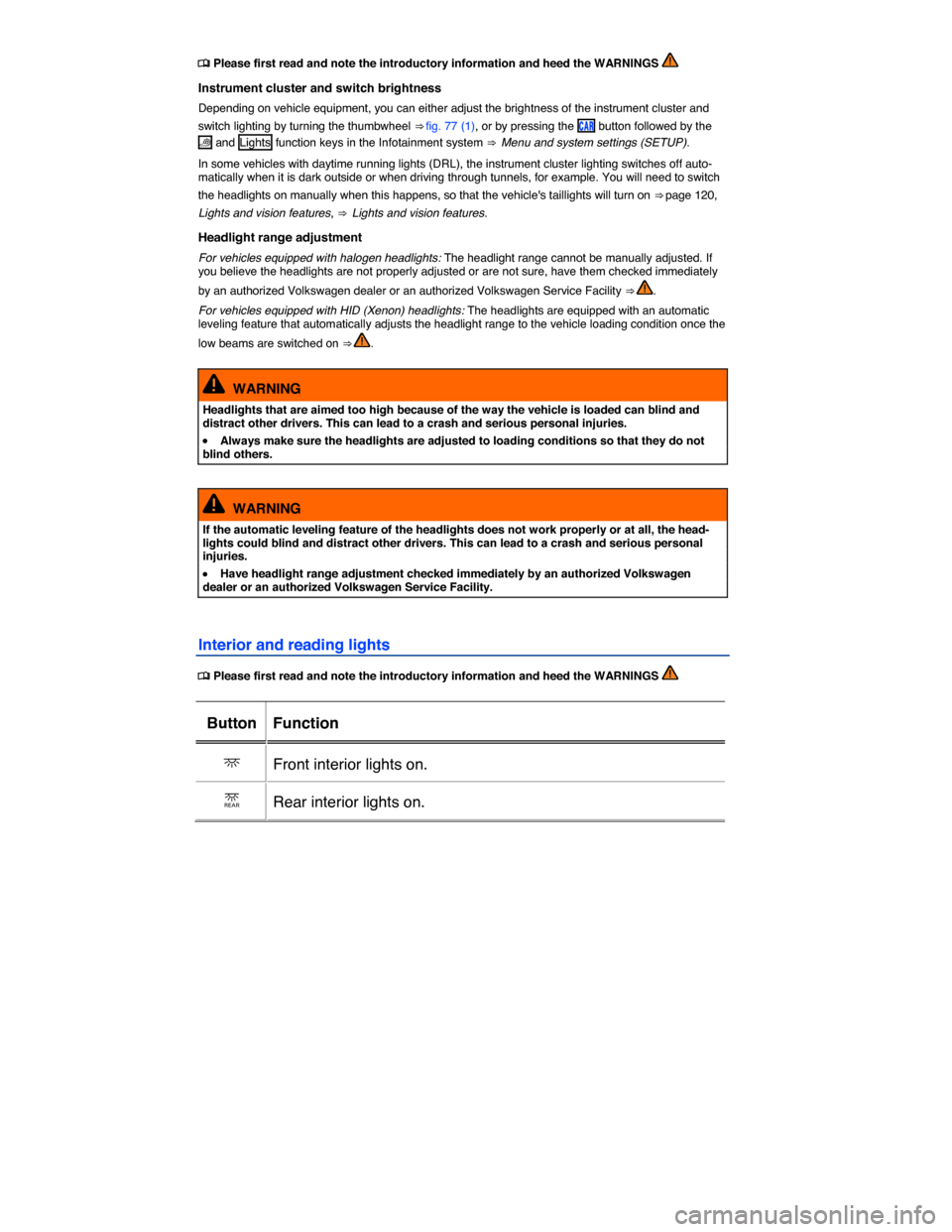 VOLKSWAGEN GOLF SPORTWAGEN 2015 5G / 7.G Owners Manual  
 