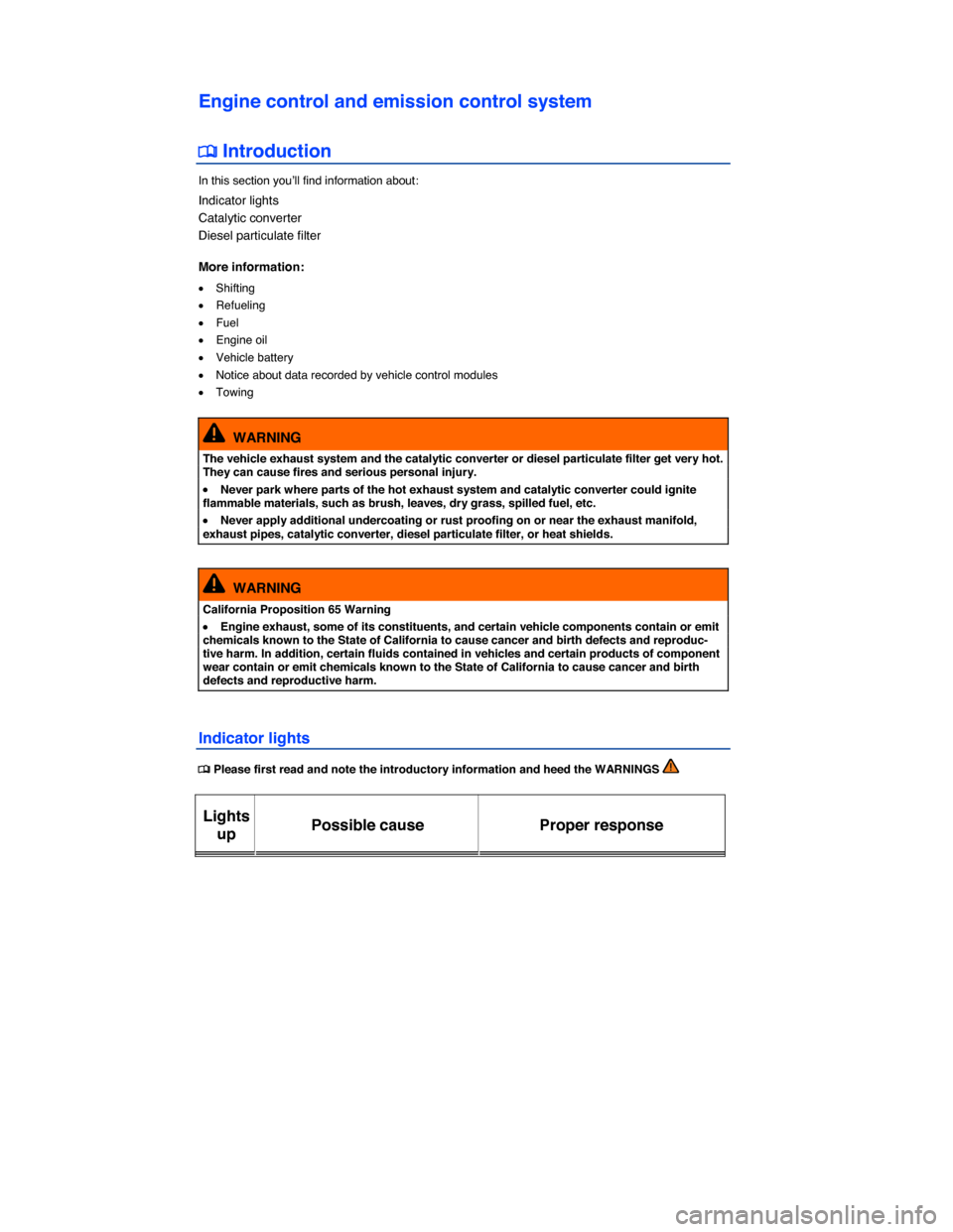 VOLKSWAGEN GOLF SPORTWAGEN 2015 5G / 7.G Owners Manual  
Engine control and emission control system 
�