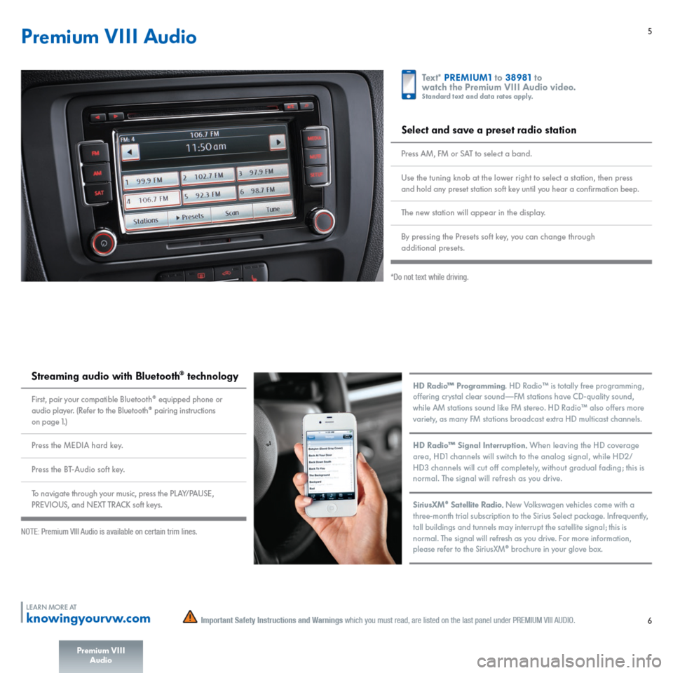 VOLKSWAGEN JETTA GLI 2014 1B / 6.G Quick Start Guide 