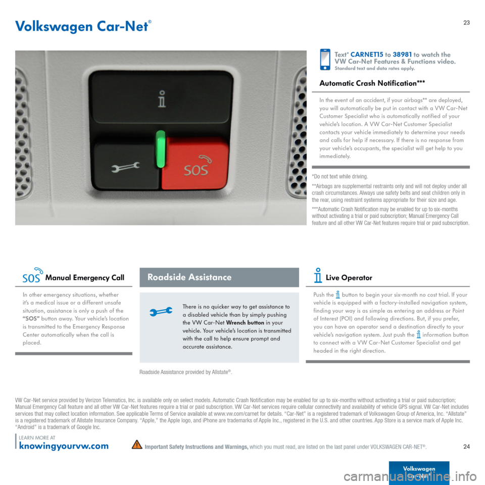 VOLKSWAGEN PASSAT 2015 B8 / 6.G Quick Start Guide 