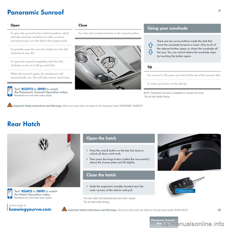 VOLKSWAGEN TIGUAN 2015 1.G Quick Start Guide 