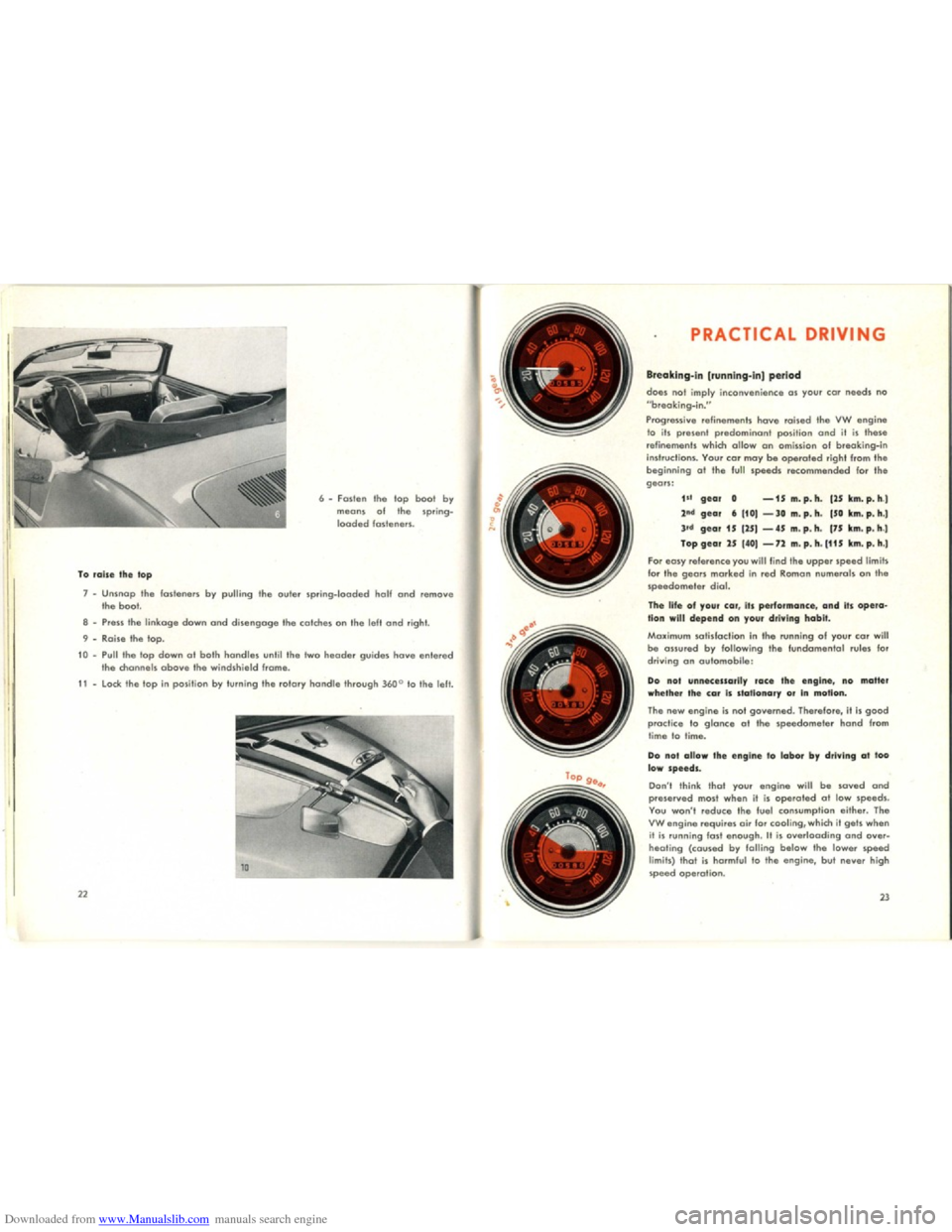 VOLKSWAGEN KARMANN GHIA 1958 1.G Owners Manual Downloaded from www.Manualslib.com manuals search engine   