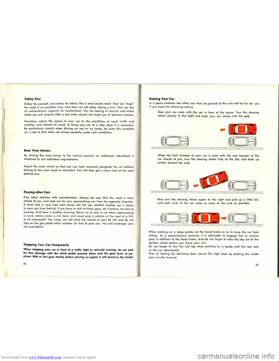 VOLKSWAGEN KARMANN GHIA 1958 1.G Owners Manual Downloaded from www.Manualslib.com manuals search engine   