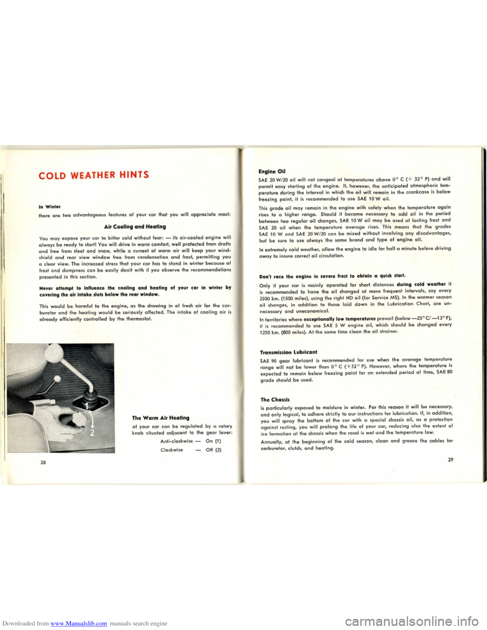 VOLKSWAGEN KARMANN GHIA 1958 1.G Owners Manual Downloaded from www.Manualslib.com manuals search engine   