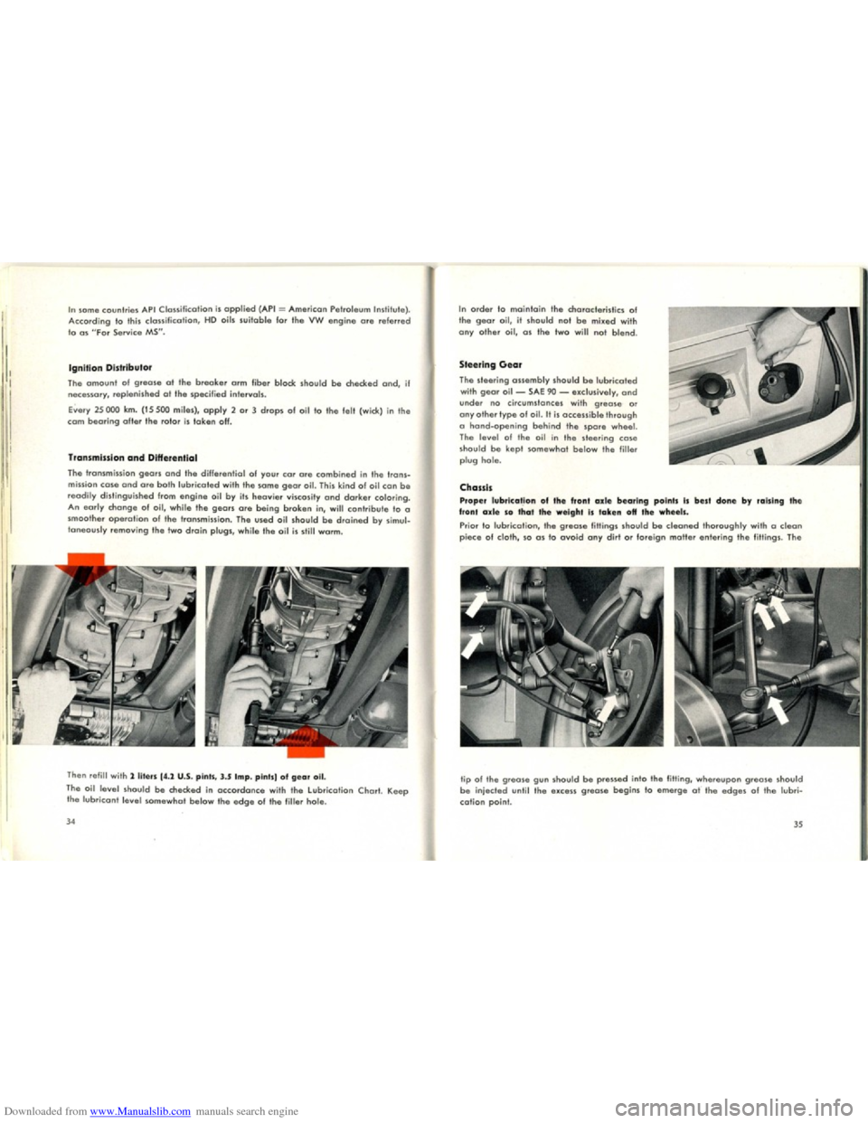 VOLKSWAGEN KARMANN GHIA 1958 1.G Owners Manual Downloaded from www.Manualslib.com manuals search engine   