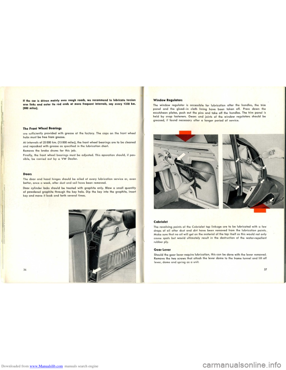 VOLKSWAGEN KARMANN GHIA 1958 1.G Owners Manual Downloaded from www.Manualslib.com manuals search engine   
