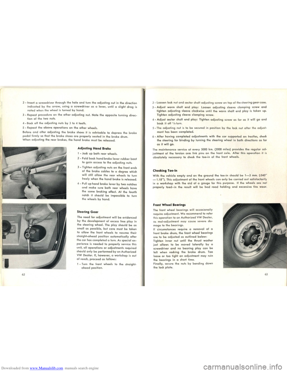 VOLKSWAGEN KARMANN GHIA 1958 1.G Owners Manual Downloaded from www.Manualslib.com manuals search engine   