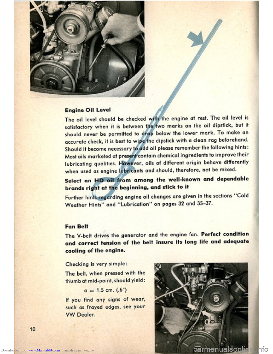 VOLKSWAGEN BEETLE 1960 1.G Owners Manual Downloaded from www.Manualslib.com manuals search engine   