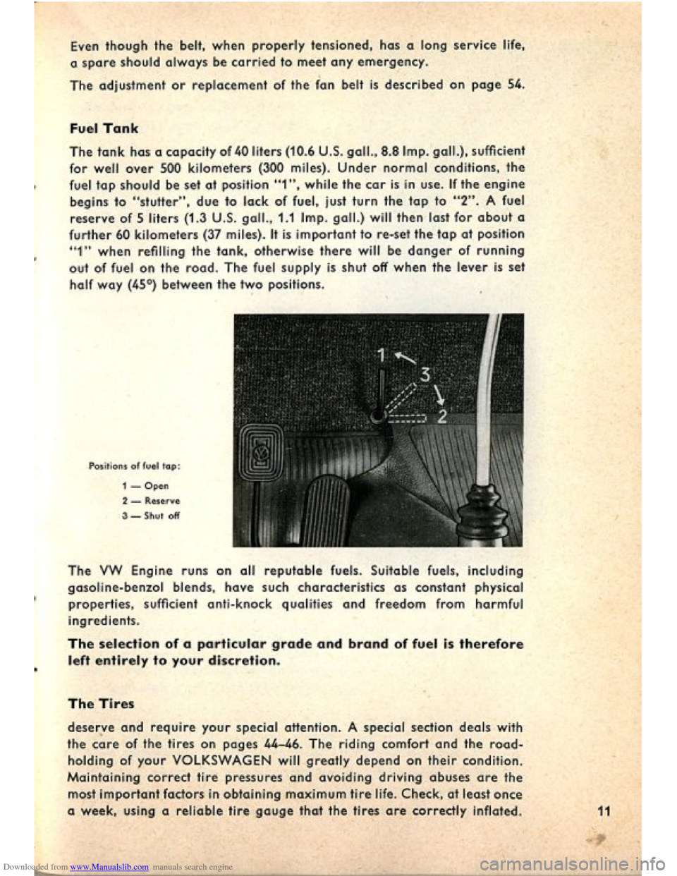 VOLKSWAGEN BEETLE 1960 1.G Owners Manual Downloaded from www.Manualslib.com manuals search engine   