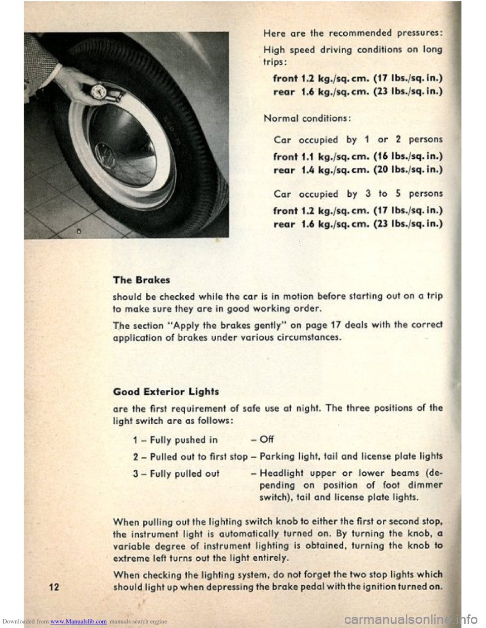 VOLKSWAGEN BEETLE 1960 1.G Owners Manual Downloaded from www.Manualslib.com manuals search engine   