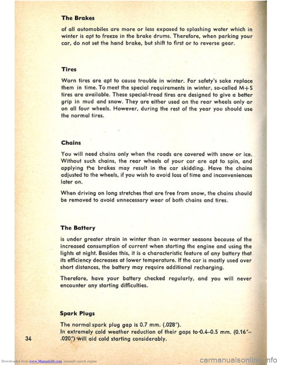 VOLKSWAGEN BEETLE 1960 1.G Owners Manual Downloaded from www.Manualslib.com manuals search engine   