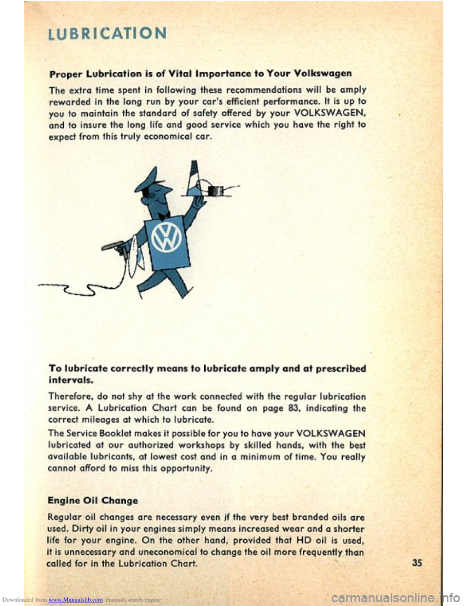 VOLKSWAGEN BEETLE 1960 1.G Owners Manual Downloaded from www.Manualslib.com manuals search engine   