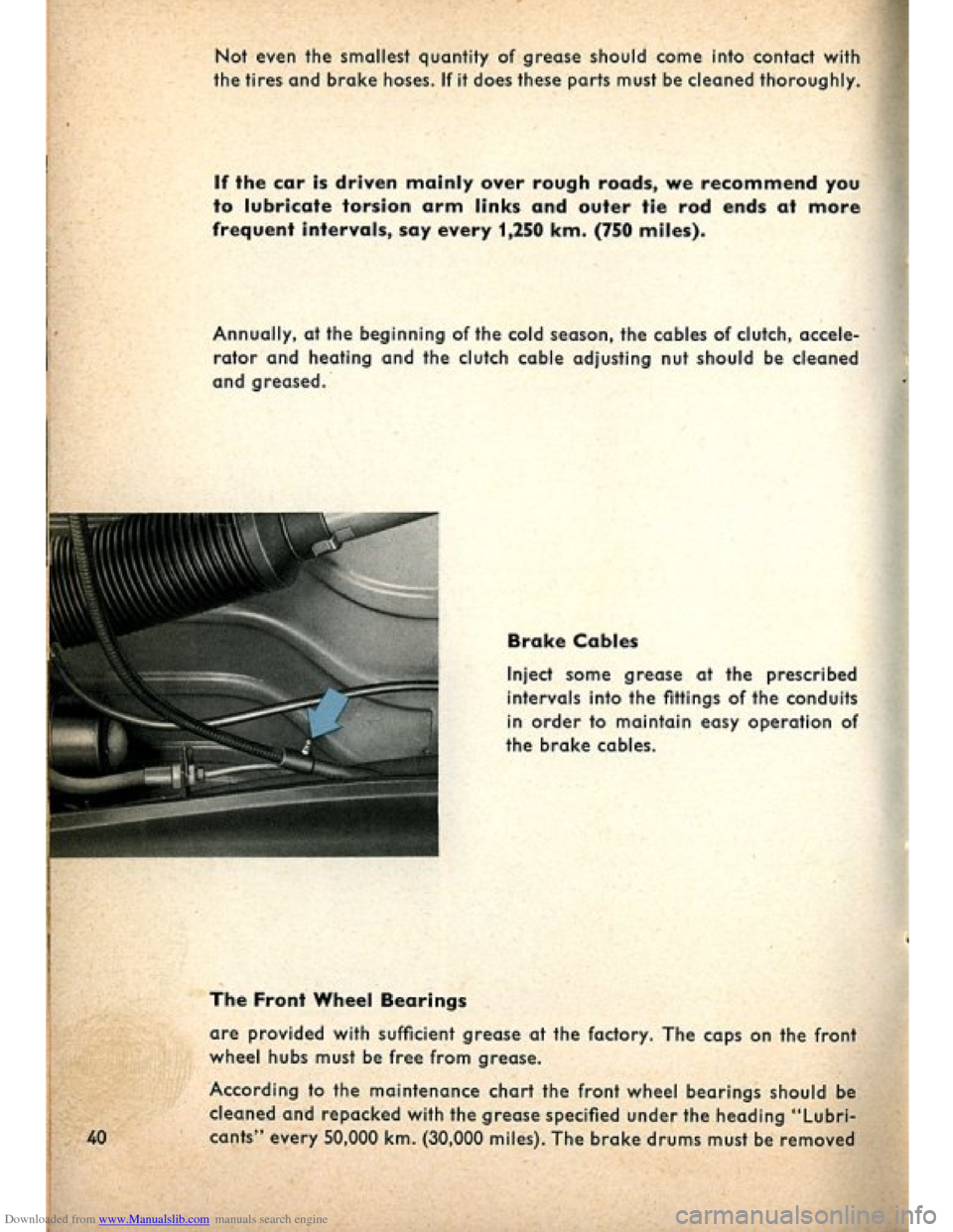 VOLKSWAGEN BEETLE 1960 1.G Owners Manual Downloaded from www.Manualslib.com manuals search engine   