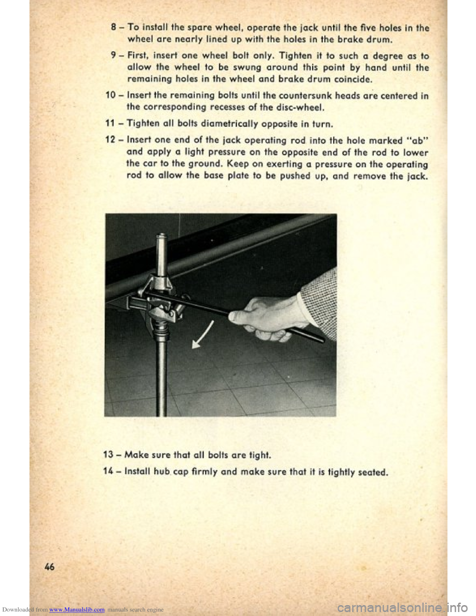 VOLKSWAGEN BEETLE 1960 1.G Owners Manual Downloaded from www.Manualslib.com manuals search engine   