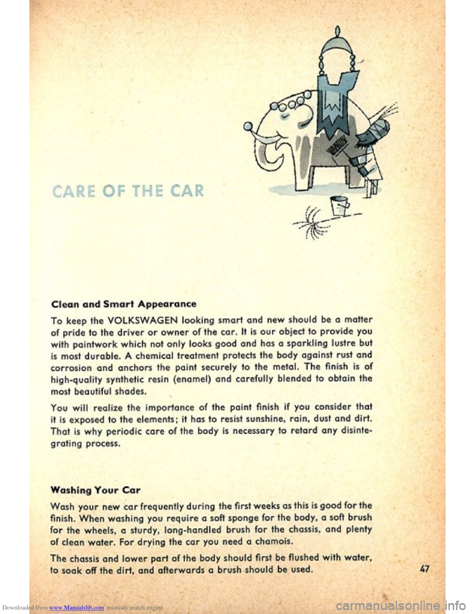 VOLKSWAGEN BEETLE 1960 1.G Owners Manual Downloaded from www.Manualslib.com manuals search engine   