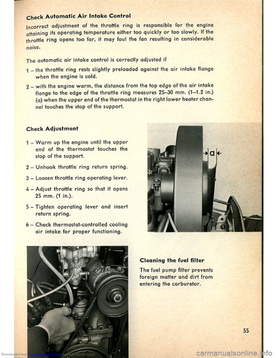 VOLKSWAGEN BEETLE 1960 1.G Owners Manual Downloaded from www.Manualslib.com manuals search engine   