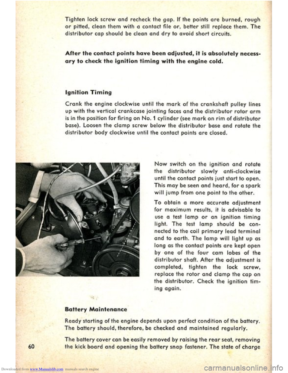 VOLKSWAGEN BEETLE 1960 1.G Owners Manual Downloaded from www.Manualslib.com manuals search engine   