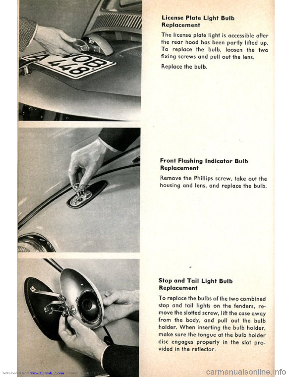VOLKSWAGEN BEETLE 1960 1.G Owners Manual Downloaded from www.Manualslib.com manuals search engine   