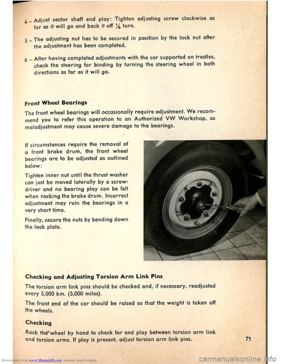 VOLKSWAGEN BEETLE 1960 1.G Owners Manual Downloaded from www.Manualslib.com manuals search engine   