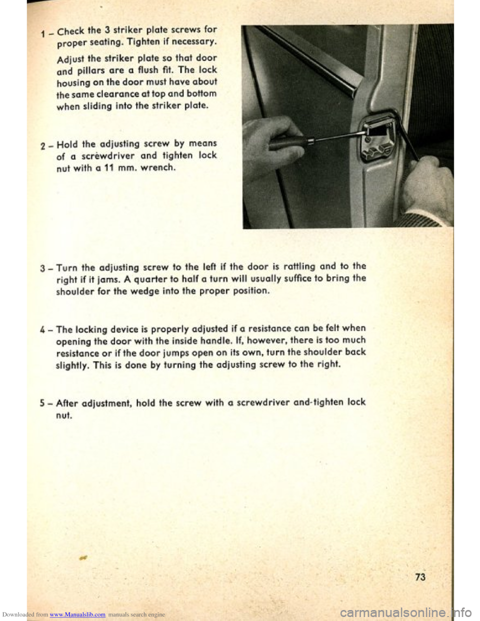 VOLKSWAGEN BEETLE 1960 1.G Owners Manual Downloaded from www.Manualslib.com manuals search engine   