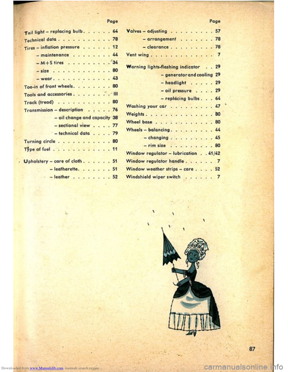 VOLKSWAGEN BEETLE 1960 1.G Owners Manual Downloaded from www.Manualslib.com manuals search engine   