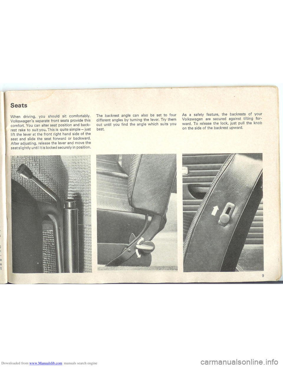 VOLKSWAGEN BEETLE 1970 1.G Owners Manual Downloaded from www.Manualslib.com manuals search engine   